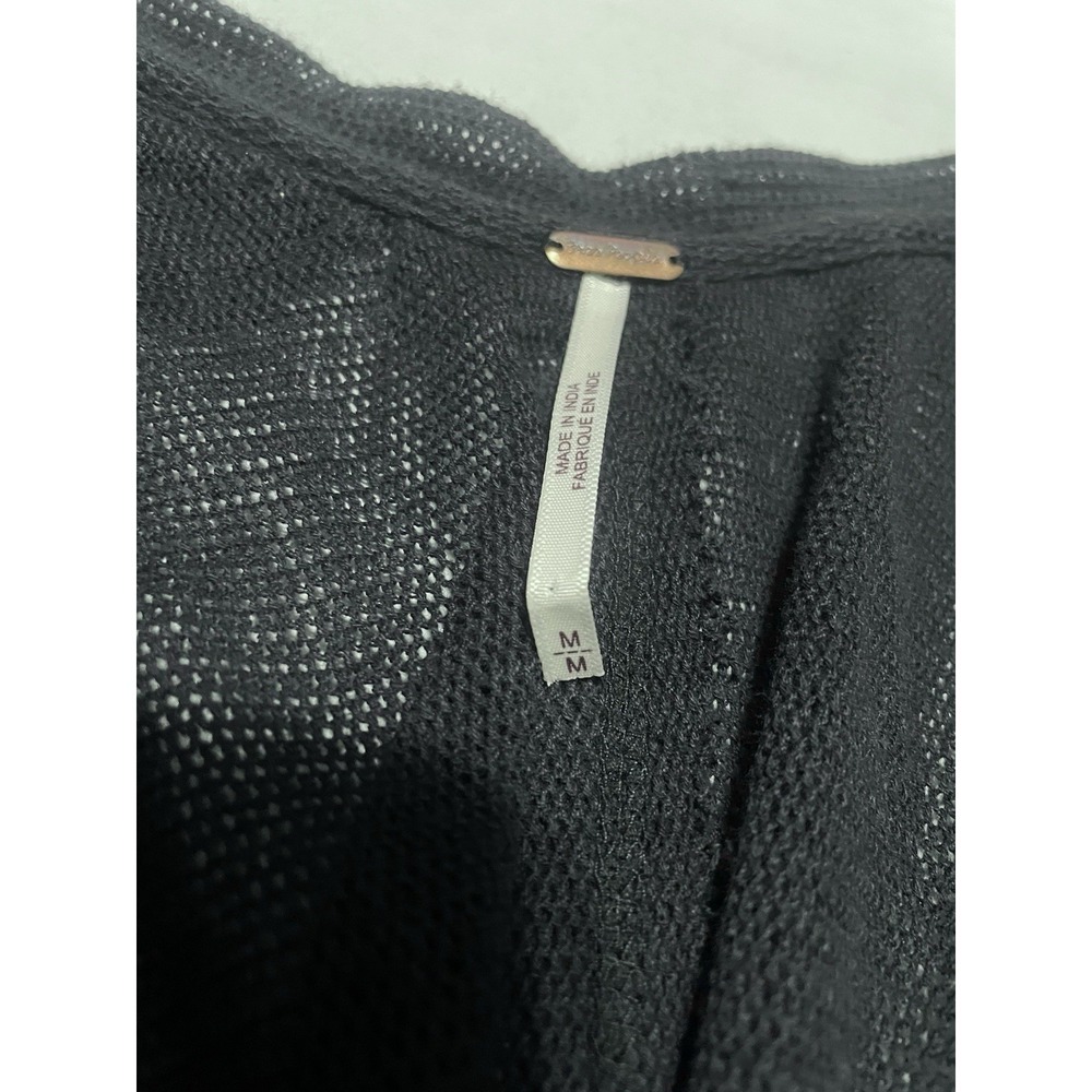 Free People Hey Stud Long Sleeve Lightweight Oversized Cotton Top Size M Goth - Picture 6 of 14